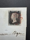 Great Britain Penny Black Plate 1b Red Mx 4 Margins Cover To Hamilton - Super  