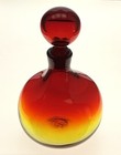 Blenko Handmade Glass 636s Decanter In Tangerine Wayne Husted Mid-century Design