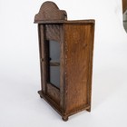 Vintage Wooden Dollhouse Display Cabinet Glass Door Curio Miniature Shelf Oak