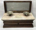 Antique Wood Brass Marble Home Decor Pharmacy Dog Store Chemistry Balance Scale