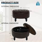 30 Inch Round Ottoman With Storage Tufted Pu Leather Storage Bench For Bedroom