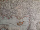 1912 Turkey Asia Minor Cyprus Vintage Geography Map Original 11 5 X 9 5 - C11-7
