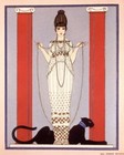 George Barbier     Cartier Art Print     Art Deco Lady With Panther     1914
