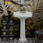 23 w X 19 d Classic Vintage Bathroom Pedestal Sink  Los Flexi 23 Inch White Cera