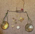 Antique Make Shift Gold Miners Pocket Scale   Weights