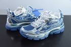 Off Arrow White Be Right Back Low Leather Unisex Retro Sneakers Silver Blue