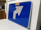 Authentic Traffic Road Street Highway Sign Blue 45 Degree Right 21  X 15  8-65