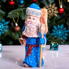 Wooden Hand Carved Russian Santa Claus Figurine  Nativity Scene Christmas Decor