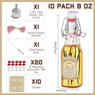 10 Pack Swing Top Glass Vanilla Extract Bottles 8 Oz With Lids  Vanilla Label   
