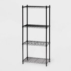 4 Tier Wire Shelving Black - Brightroom