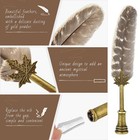 Hethrone Feather Pen And Ink Set - Calligraphy Quill Includes Brown 