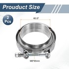 2pcs 3 5 Inch V Band Clamp With Flange Male Female Exhaust Clamp
