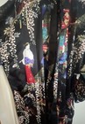 Vtg Japanese Kimono Womens Cl Black Geishas Robe Made In Japan