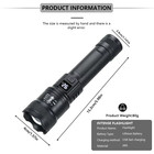 Rechargeable Led Flashlight Usb Tactical Torch W  Display Zoom Camping Emergency