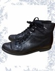 Nine West Vintage 1990s Black Leather Lace-up Ankle Boots Women   s 5 5
