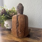 Vtg Hand Carved Wood Buddha Statue Figure Sitting Meditation 7   