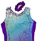 Laurie Hernandez Gk Elite Leotard    whirl Of Wonder    Aqua Purple Gymnastics Axs