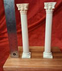 Vintage Wilton 7  Greek Roman Corinthian Cake Columns Pillars Pair White