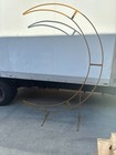 7 Ft Gold Metal Half Crescent Moon Wedding Arch Flower Stand Centerpieces