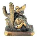 New Mexico Souvenir Guy With Sombrero Cactus Metal Figurine