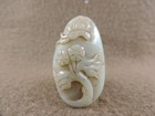Antique Chinese Hand-carved Hetian Jade Lucky Statue Pendants Amulet