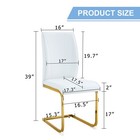 Kitchen Dining Chair Set Of 4 Modern Curved High Back Upholstered Leather Metal