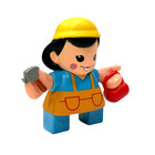 Little Tikes Waffle Blocks Surprise Buddy Carpenter Girl Figure 2    Rare Toy New