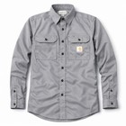 Carhartt Mens Long-sleeve Button-down Work Shirt  Gray