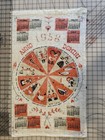 Vintage 1958 Linen Zodiac Calendar Tea Towel Anno Domini Astrology