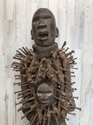 African Kongo Nkisi Nkondi Nail Fetish Power Figure Wood Tribal Statue Flawed