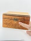 Antique Art Deco Flemish Pyrography Hinged Dresser Trinket Box Stamped Signed