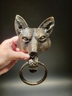 Antique Brass Vintage Style Cast Iron Fox Head Door Knocker