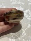 Japanese Satsuma Circular Box  W  Figures Meiji 19th Century  Marked