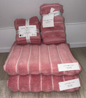 Tommy Hilfiger Pink Stripe 8 Pc Bathroom Towel Set  2 Bath  2 Hand  4 Wash  New