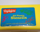 Highlights Plastic Stencil Kit Alphabet Numbers 60  Characters W Box Vintage