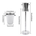 Floor Standing Champagne Ice Bucket Stainless Steel Wine Cooler Ice Silver Gift
