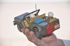 Vintage Friction Army 54626 Kco Command Jeep Litho Tin Toy   Japan