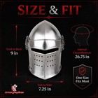 Medieval Renaissance Detachable Visor Barbute 18 Guage Functional Helmet Armor