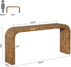 Solid Wood Console Table  70 87-inch Farmhouse Sofa Table With Curved Corners