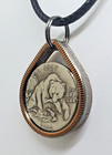 Teardrop  Pendant Made From Us State Alaska Quarter Coin Rings Too