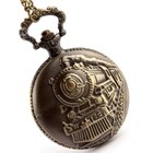 Railroad Train Locomotive Pocket Watch  Quartz Vintage Style New In Box