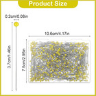 500 Pcs Sewing Pins  Yellow Glass Head Straight Pins Stainless Steel Dressmaker