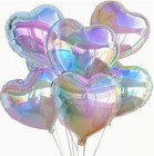 6pcs Holographic 18 Inch Heart Shaped Gradient Balloons Digital Era Birthday Not