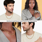 3 5mm 14k Real Gold real Silver Plated Cuban Chain For Men Boys  Stainless Steel