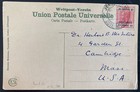 1908 Austrian Post Office Jerusalem Picture Postcard Cover To Cambridge Ma Usa