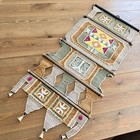 Vtg Woven Wall Hanging Tapestry With Brass Bell 32  X 14    Don Freeman Style Ooak