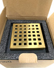 Vigo Square Shower Drain Grate 4 In  Brass Matte Brushed Gold Elan  Vg07004mg