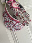 E18 Ladies Left Hand Golf Glove With Matching Visor Size Large   Xlarge Nwt Wine