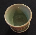 Vtg Mccoy Pottery Green Bamboo Planter Pot 4 3 4  Tall Attach Saucer