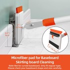 Baseboard Cleaner Tool With Handle  Extendable Long Handle 63 Inches  Gray